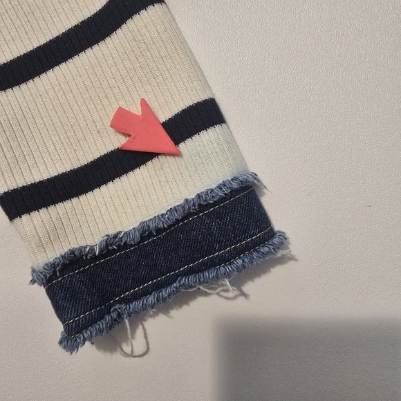 Sandro Stripey Cardigan With Denim Details - Picture 7 of 15